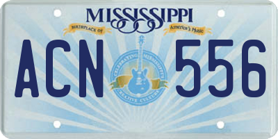 MS license plate ACN556