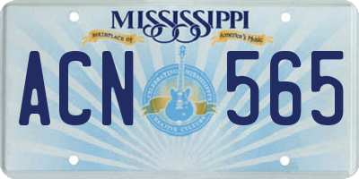 MS license plate ACN565