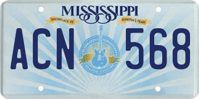 MS license plate ACN568