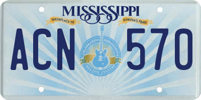 MS license plate ACN570