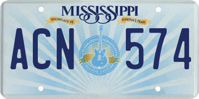 MS license plate ACN574
