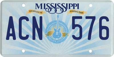 MS license plate ACN576