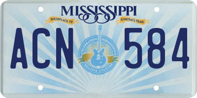 MS license plate ACN584