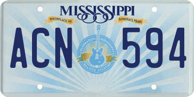 MS license plate ACN594