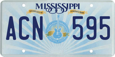 MS license plate ACN595