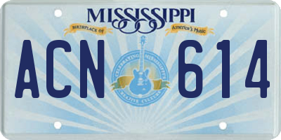 MS license plate ACN614