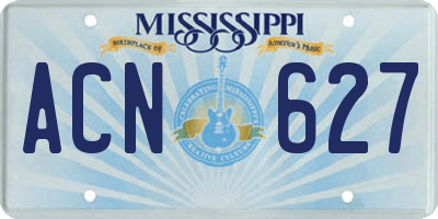 MS license plate ACN627