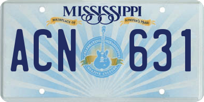 MS license plate ACN631