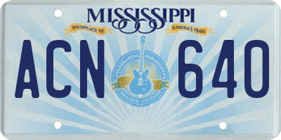 MS license plate ACN640