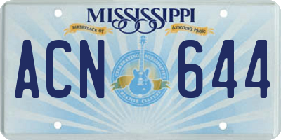 MS license plate ACN644