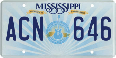 MS license plate ACN646