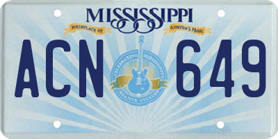 MS license plate ACN649