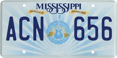 MS license plate ACN656