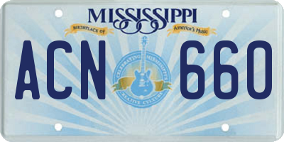 MS license plate ACN660