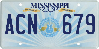 MS license plate ACN679