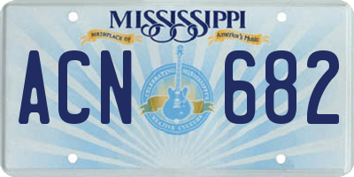 MS license plate ACN682