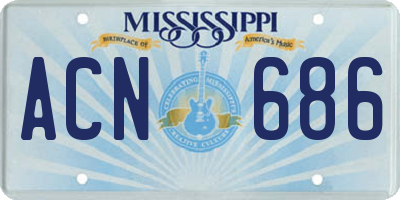 MS license plate ACN686