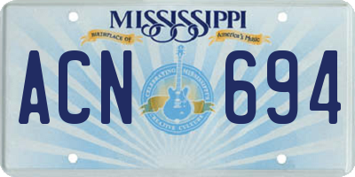 MS license plate ACN694