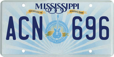 MS license plate ACN696
