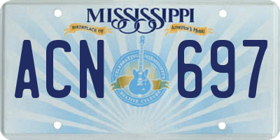 MS license plate ACN697