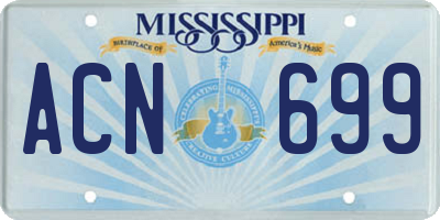 MS license plate ACN699