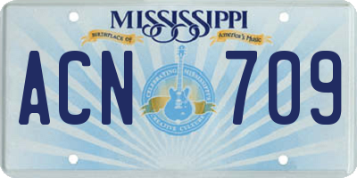 MS license plate ACN709