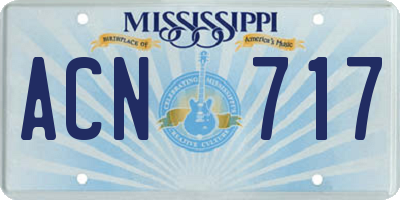 MS license plate ACN717