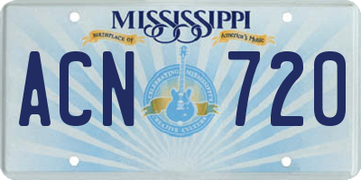 MS license plate ACN720