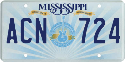 MS license plate ACN724