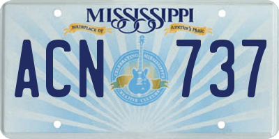 MS license plate ACN737
