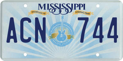 MS license plate ACN744