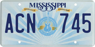 MS license plate ACN745