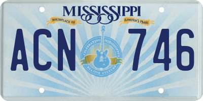 MS license plate ACN746