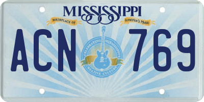 MS license plate ACN769