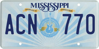 MS license plate ACN770