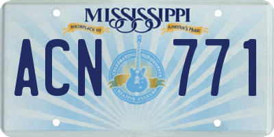 MS license plate ACN771