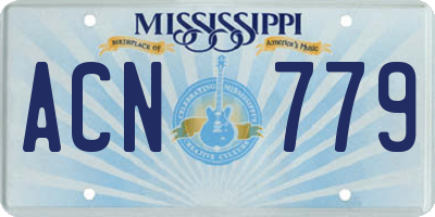 MS license plate ACN779