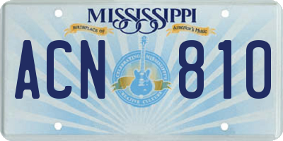 MS license plate ACN810