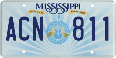 MS license plate ACN811