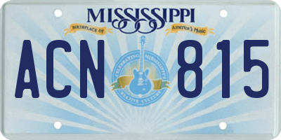 MS license plate ACN815