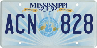 MS license plate ACN828
