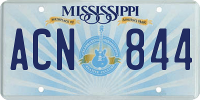 MS license plate ACN844