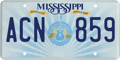 MS license plate ACN859