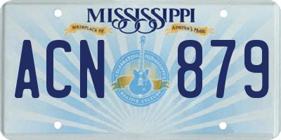 MS license plate ACN879