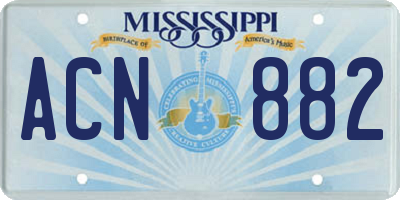 MS license plate ACN882