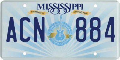 MS license plate ACN884