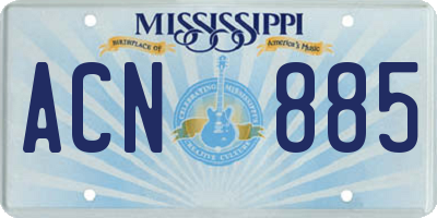MS license plate ACN885