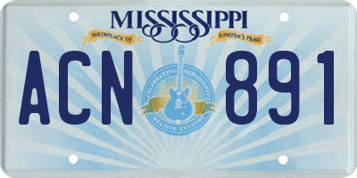 MS license plate ACN891