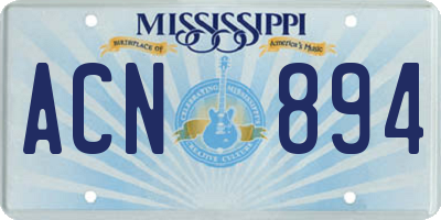MS license plate ACN894