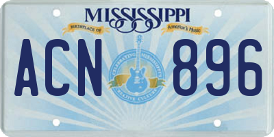 MS license plate ACN896